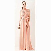 L'épaule de la femme Fashiongirl Off pied de col rose robe longue