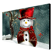 Reproduction transférée sur toile Art vacances de Noël de bonhomme de neige
