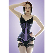 Charming Cotton Steel Boned Lace-up Back Corset and G-string Set(More Colors)