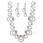 Belle alliage avec strass bijoux comprenant le collier, boucles d'oreilles