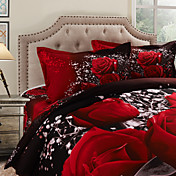 4 pièces Blooming impression multi-couleur pleine housse de couette