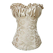 Attractive coton tissus mélangés plastique Boned Lace-up Retour Corset (plus de couleurs)