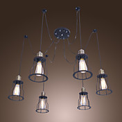 360W Retro Pendant Light avec 6 lumières et Metal Frame