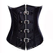 Incroyable tergal similicuir Steel Boned Lace-up Retour Corset et Set G-string