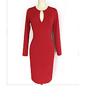 V Neck Feuille de S & Z femmes robe rouge en métal