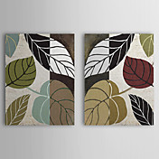 Reproduction transférée sur toile Art botanique Feuille Story par Boulangerie de couleur Lot de 2