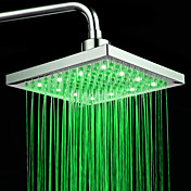 Fini Chrome rectangulaires température contrôlée 3 couleurs de LED Pomme de douche