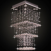 Cristal encastré, 5 Light, moderne élégante Galvanoplastie en acier inoxydable