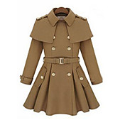 C & A Manteau de style européen Vintage Slim Tweed (Camel)