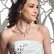 belle tchèque en alliage strass Collier plaqué mariage nuptiale et mettre des bijoux boucles d'oreilles