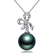 Joy femmes Noble Black Pearl Sea South Pearl S925 Collier de ruban (écran couleur)