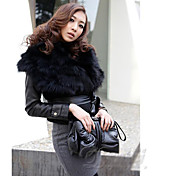 [XmasSale]Ceinture noire Fit court gilet de fourrure de ER femmes