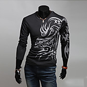 Col rond DAYD Slim T-shirt Dragon Tattoo (Noir)