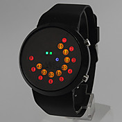 unisexe rouler affichage montre-bracelet de bande de silicone conduit coloré