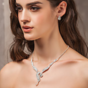 brille strass tchèque avec l'alliage de mariage bijoux plaqués ensemble de mariée, y compris le collier et boucles d'oreilles