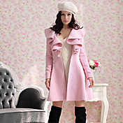 Ruff Tweed Laine manches longues pardessus (rose)