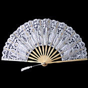 White Crown Design Lace Hand Fan