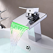 Thermochromic contemporain Multi-couleur LED en acier inoxydable Bec lavabo robinet