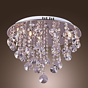 100W Lumière contemporain Plafond artistique avec 5 lumières en cristal et perles Pendentifs