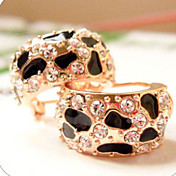 Miss Black léopard lumineux impression cru boucles d'oreilles de femmes u