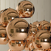 Mini Globe pendentif, une lumière, minimaliste Métal Verre galvanoplastie