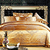 4 pièces d'or jacquard floral style moderne housse de couette