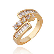 Jian Feng 18K véritable placage à l'or de Zircon Anneau J0479