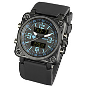 Nouveau infanterie de l'armée des hommes ForceDigital LCD Chronographe Sport en caoutchouc noir Military Watch Strap (Bleu)