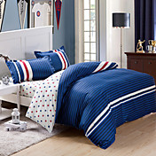 Housse de couette, 4 pièces coton Modern Style Stripe étoiles