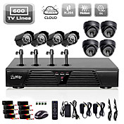 Liview ® Full D1 8CH DVR et / System 600 TVLine de caméra intérieure extérieure