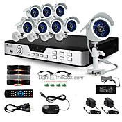 Zmodo 8 CH Key DVR Outdoor Day Night CCTV Home Security Surveillance 600TVL Camera System