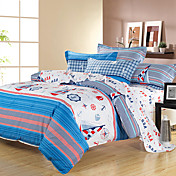 Baliya style mer Coton 4 Pcs: Housse de couette * 1, Feuille * 1, Pillow * 2 (écran couleur)