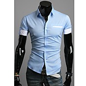 Le contraste de la SGH Hommes Couleur manchettes pliées shirt à manches courtes (bleu)