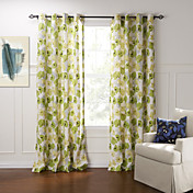 (Une paire) Pays Style frais artistique Rideau Jacquard écologique