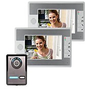 7 Inch Video Door Phone Doorbell Intercom Kit 1-camera 2-monitor Night Vision