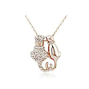 Mengguang Women'sDiamond collier de chat mignon
