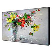 peinture à l'huile kinfe de fleur moderne avec cadre étiré prêt à accrocher toile peinte à la main