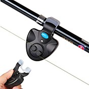 Electronic LED Light Fish Bite Sound Alarm Alert Bell Clip On Fishing Rod BlacK