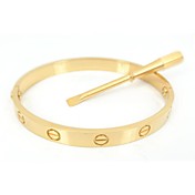 Fashion Women's 19CM Gold Screw Titanium Steel Bangle with Same Color Screwdriver 