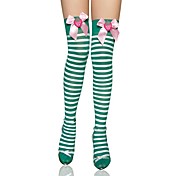 Sexy Stripped Cuissardes Bas avec l'arc et fraise Détails