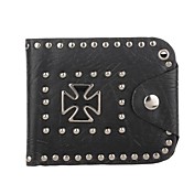 Portefeuille de style punk Croix Motif pliant PU Cuir Hommes