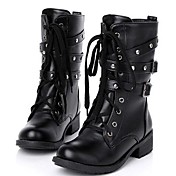 [XmasSale]Chaussures femmes bout rond mi-mollet talon chunky bottes