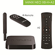 minix néo-x8 h + a2 quad tv box de base avec xbmc, 2gb, 16gb + fly airmouse avec haut-parleur, microphone