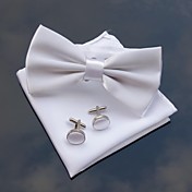 XINCLUBNA® Men's Wedding Party Polyester Bowties with Matching Hanky & Cufflink (10 Color)