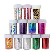 12PCS Laser Foil Nail Decorations Starry Nail Stickers No.1-12(120x4x0.1cm)