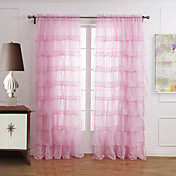 (Un panneau tringle) élégant minimaliste solide rideau transparent compliquer