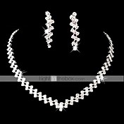 Wedding Bridal Bridesmaid Crystal Necklace Earrings Jewelry Set 