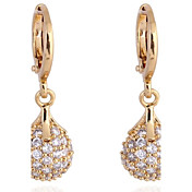 mode conception unique 18k les boucles d'oreilles de zircon de l'or des femmes