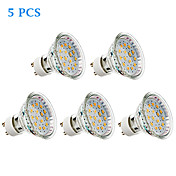 5-pack gu10 4w 15x2835smd 300lm 2700k chaude lumière blanche ampoule menée de tache (220-240v)