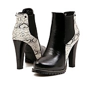 chaussures pour femmes à bout rond talon chunky de bottines synthétique